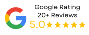 Arrow White 5 Star Service Rating on Google